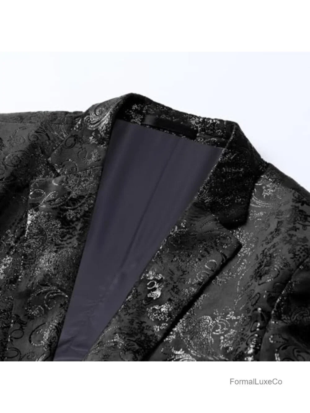 Men's Slim Fit Floral Suit Jacket Notched Lapel Two Button Blazer